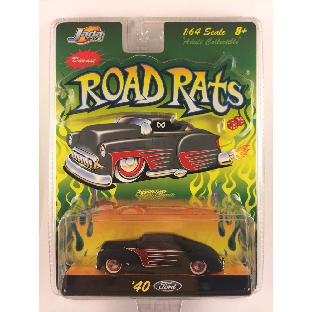 Jada Road Rats 1940 40‎ Ford Black Lead-Sled Die Cast Rubber Tires 1/64 Scale